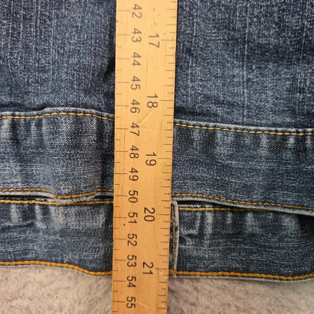 Levis Jean Jacket Womens S Vintage Y2K Blue Denim Moto Grunge 90s Heritage - Picture 10 of 11